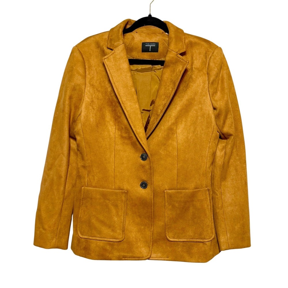 Tahari Old Money Vegan Leather Blazer Womens Size 10 Coastal Cowgirl Equestrian